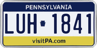 PA license plate LUH1841