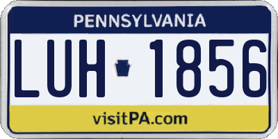 PA license plate LUH1856