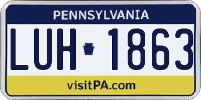 PA license plate LUH1863