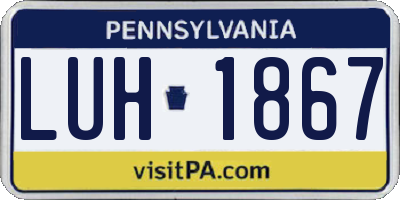 PA license plate LUH1867