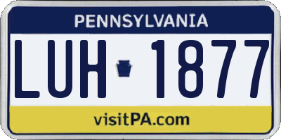 PA license plate LUH1877