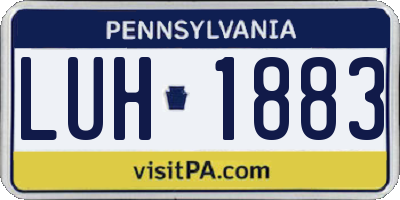 PA license plate LUH1883