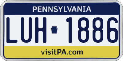 PA license plate LUH1886