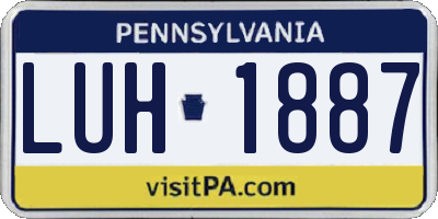 PA license plate LUH1887