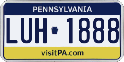 PA license plate LUH1888