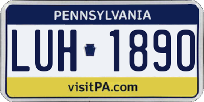 PA license plate LUH1890