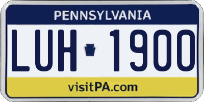 PA license plate LUH1900