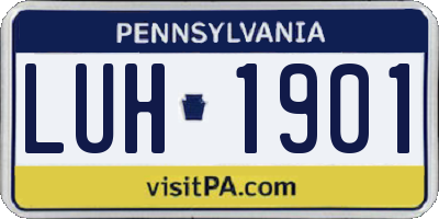 PA license plate LUH1901