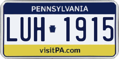 PA license plate LUH1915