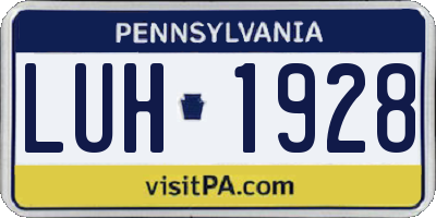 PA license plate LUH1928