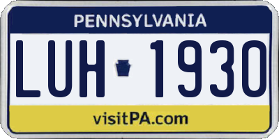 PA license plate LUH1930