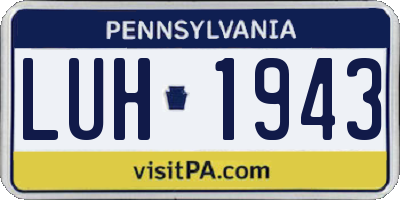PA license plate LUH1943
