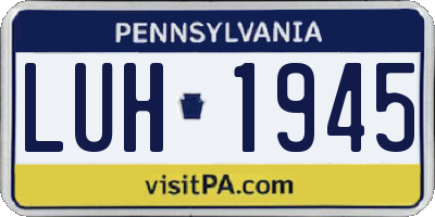 PA license plate LUH1945