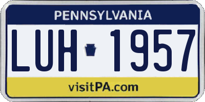PA license plate LUH1957