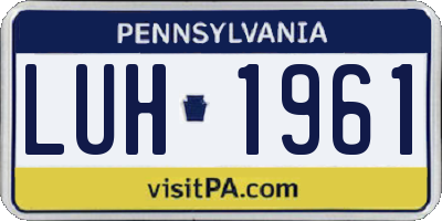 PA license plate LUH1961