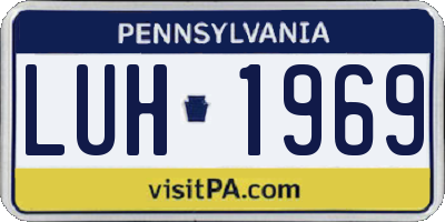 PA license plate LUH1969