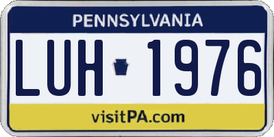 PA license plate LUH1976