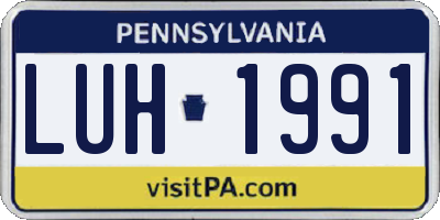 PA license plate LUH1991