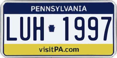 PA license plate LUH1997