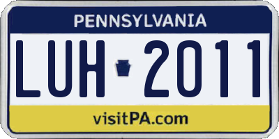 PA license plate LUH2011