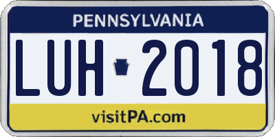 PA license plate LUH2018