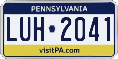 PA license plate LUH2041