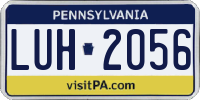 PA license plate LUH2056