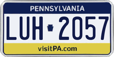 PA license plate LUH2057
