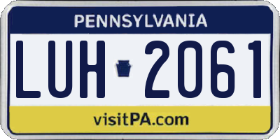 PA license plate LUH2061