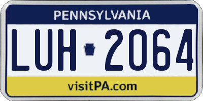 PA license plate LUH2064