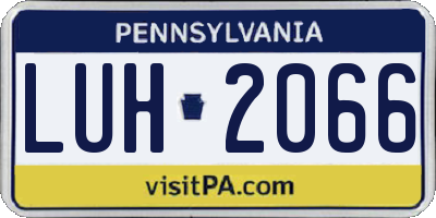 PA license plate LUH2066
