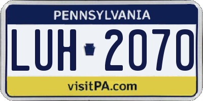PA license plate LUH2070