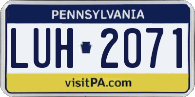 PA license plate LUH2071