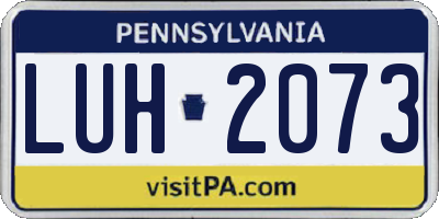 PA license plate LUH2073