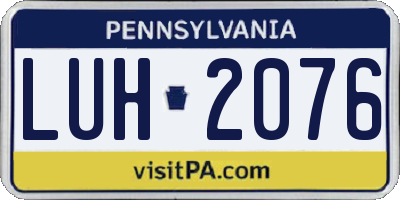 PA license plate LUH2076
