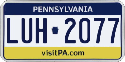 PA license plate LUH2077
