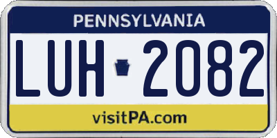 PA license plate LUH2082