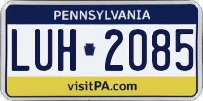 PA license plate LUH2085