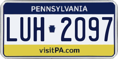 PA license plate LUH2097