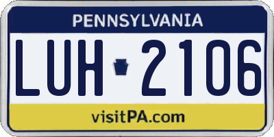 PA license plate LUH2106
