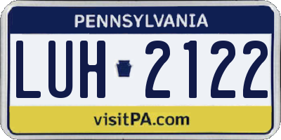 PA license plate LUH2122
