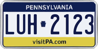 PA license plate LUH2123
