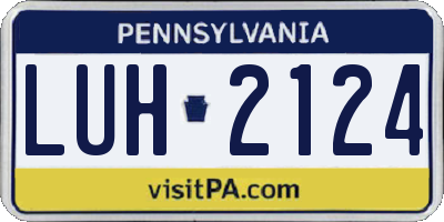 PA license plate LUH2124