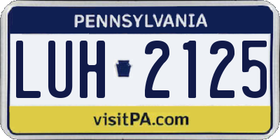 PA license plate LUH2125