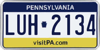 PA license plate LUH2134