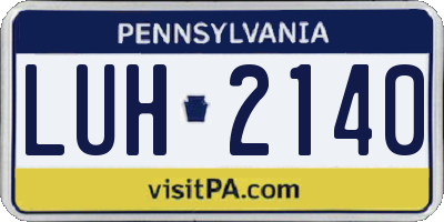 PA license plate LUH2140