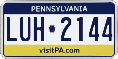 PA license plate LUH2144