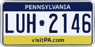 PA license plate LUH2146