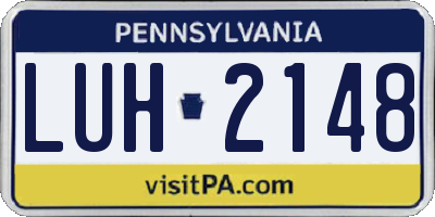 PA license plate LUH2148