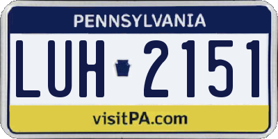 PA license plate LUH2151